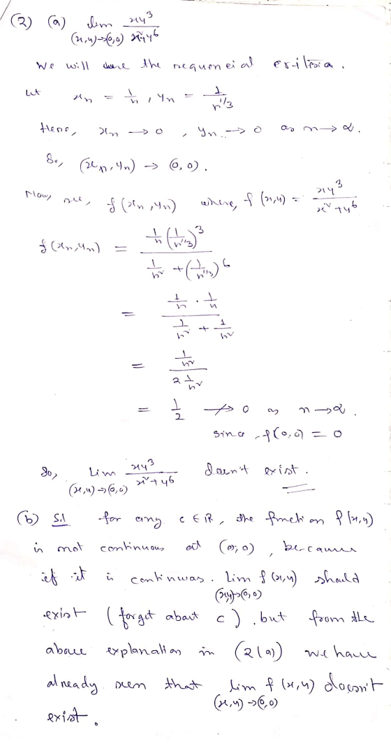 1 (2) (a) alim ny² (2,4)=600) tyto We will are the requen eiad erilisica. Hene, uno yn..->o as mx . So, (2n, Yn) - 6,0). nowy
