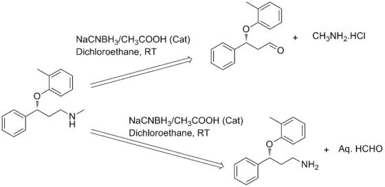 + CH3NH2.HCI NaCNBH3/CH3COOH (Cat) Dichloroethane, RT NaCNBH3/CH3COOH (Cat) Dichloroethane, RT + Aq. HCHO NH2