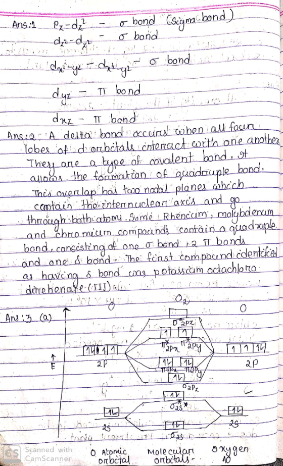 bond Csnabond). obond Ans1 dp-dz bond TT bo nd T bond Ans A deita bond accirul tohen alL facur lobes afdonbctals cntenact oit