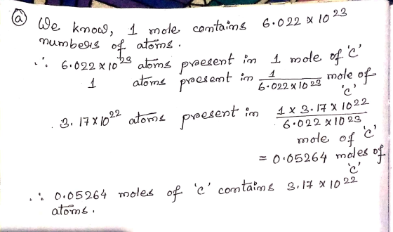 @ We know ins 6.022 x 1023 e know, I mole contains 6.022 X numbers of atoms. Li 6.022 x1033 atoms praesent in 1 mole of. C. 1