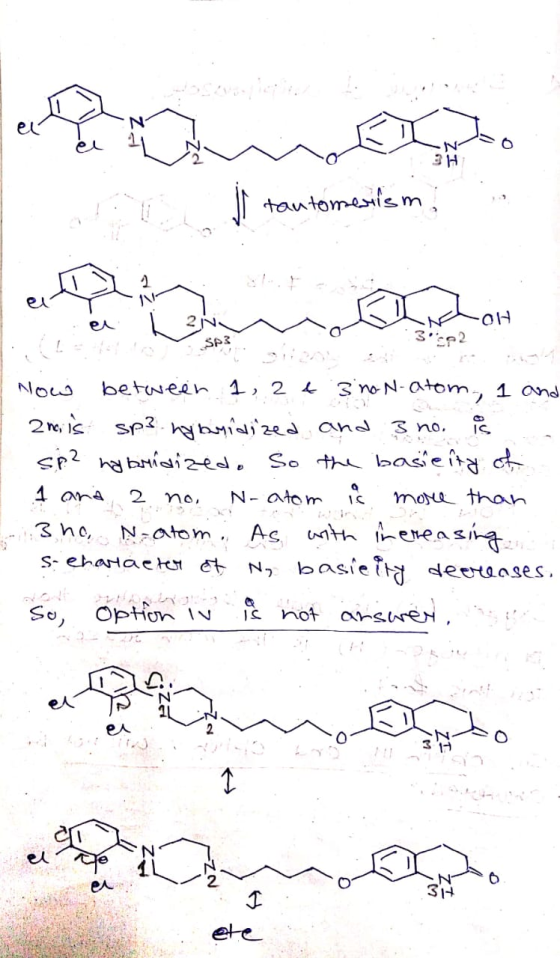 ja tautomeris mijn Now between 1, 2 & 3 non-atom, 1 and 2 mis sp² hybridized and 3 no. is .. Sp2 hybridized. So the basicity