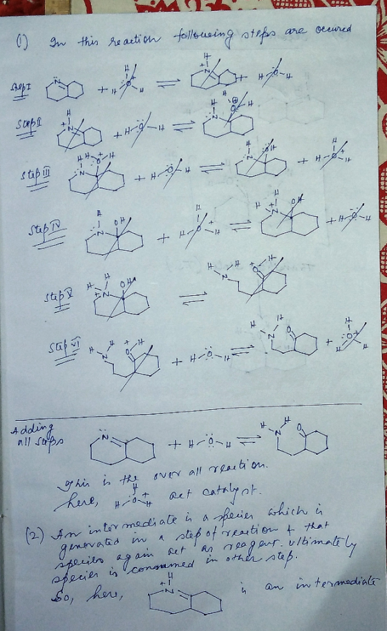 0 gr this reaction following steps are ocured was co... - dom with sapi H- サークル inn + H stop in It d I it NO 4 WA A Adding al