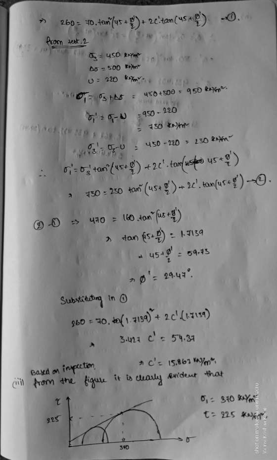 260 = 40.tan(45 + + 2c!tan (454 from test. 2 uso ko 40 - 500 KM 450+500 = 950 kalon U = 220 Kayombo MUP. o to O- 730 kNam YOU