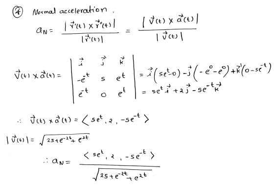 © Wro Normal acceleration, an= 1 ft) x 7(t) I Iri(t) | Ect) x acts | lucts I Jc xãct) = let set o et - il seto) -5 (--2°)+(o