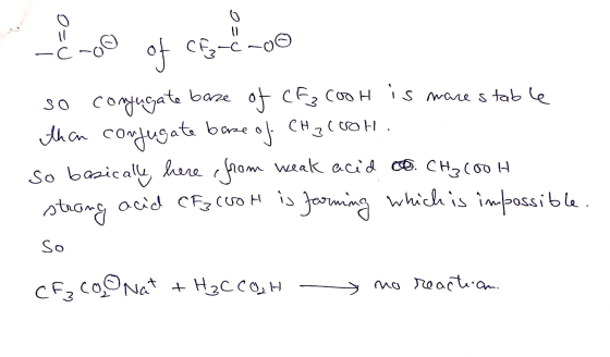 o=U - С CE₂-C-00 so conjugate base of CF3 cool is mare stable then conjugate barce of. CH₃COOH. so basically, here from weak