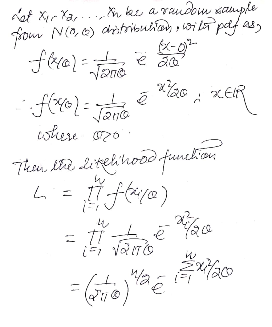 9 rét xir Xar. In be a random sample from N(O@) distribuhan, Wila pojas, flercel= vané 26-012 20 2/20 , XEIR - f(NG) = V200 w