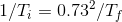 1/T_{i}=0.73^{2} /T_{f}