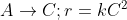 A → C;r = kc