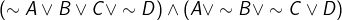 (\sim A \vee B \vee C \vee \sim D ) \wedge (A \vee \sim B\vee \sim C \vee D)