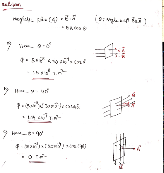 solution Elon (Q = B. Mag Å (07 Angle bet? Bau de - BACOSO ay TV 1 <10 YY Here 0:00 Q = 5x105 x 30 x104x Cosó - 15x108 T. m 2