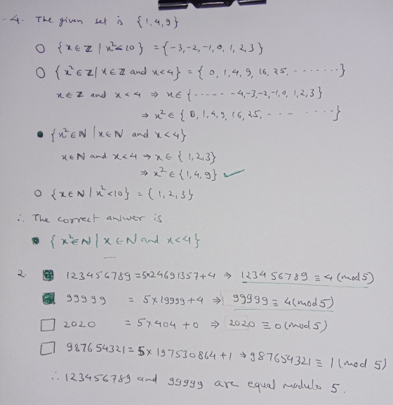 4. The given set is {1,4,9} o {ucz Inaco} = (-3,-2,-4,0,1,2,3} o {XERIVER and nc4}={0, 1,4,9, 16, 25, - ... ...} REZ and as4