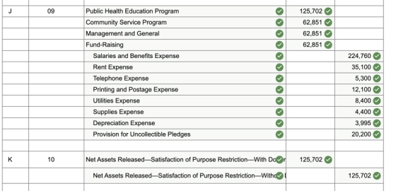 125,702 62,851 62,851 62,851 Public Health Education Program Community Service Program Management and General Fund-Raising Sa