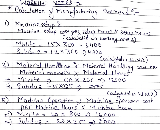 * WORKING NOT EJ-1 Calculation af of Manufacturing Crecheado D Machinesetups Machine setup cost per setup hours X Setup hours