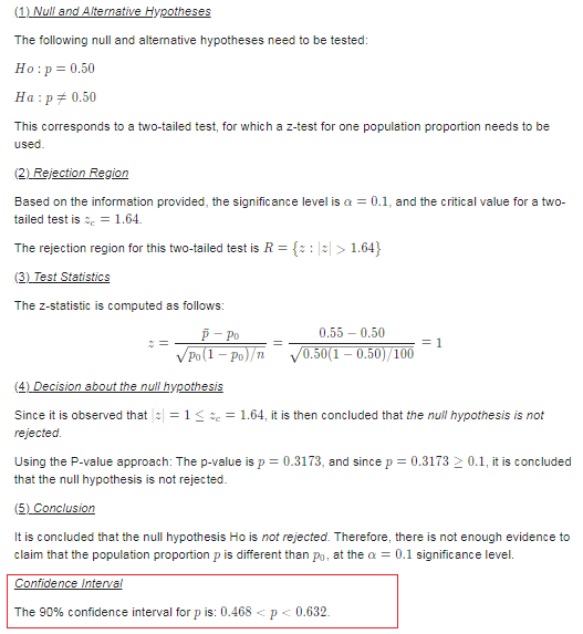 (1) Null and Alternative Hypotheses The following null and alternative hypotheses need to be tested: Ho: p = 0.50 Ha:p* 0.50