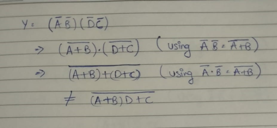 Ye (ĀB)() -> (A+B).(D+c) (using ĀB - ATB) (A+B) +(016) (using +B) + A+B (A+B) DTC Ā B. Atb 7