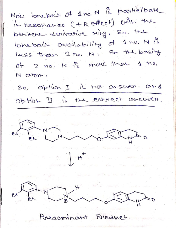 Now lone pain of 1 no, N is participate in resonance (treffect) with the benzene - derivative ring. So, the lone baube availa