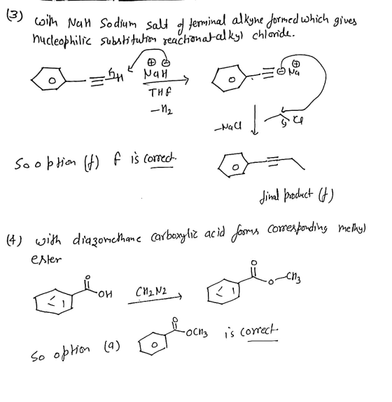 (3) with Nani Sodium salt of ferminal alkyne formed which gives nucleophilic substitution reactionat alkyl chloride. ING =6*