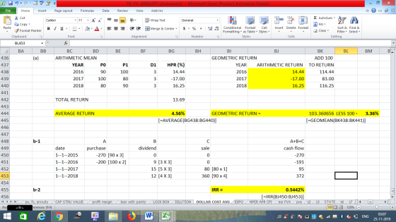 PV, FV, ANNUITY (Autosaved) - Microsoft Excel (Product Activation Failed) Review View Add-Ins File Home Insert Page Layout Fo