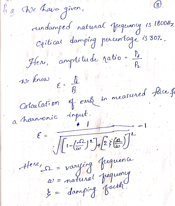 damped nakqnal 1:equencyís l800//ל ス C4itical dam ping percentage is 30% fn, ampli tu de tatio - i Ps. Catoiation end.in nu a