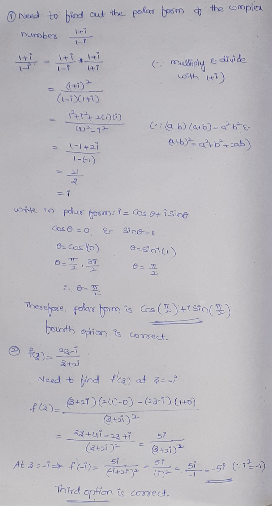 I Need to find out the polas form of the complex number 1 +i ti & divide +T (. Mulliply with Hi) (+) (1-P)Citi R17 21) (i) (1