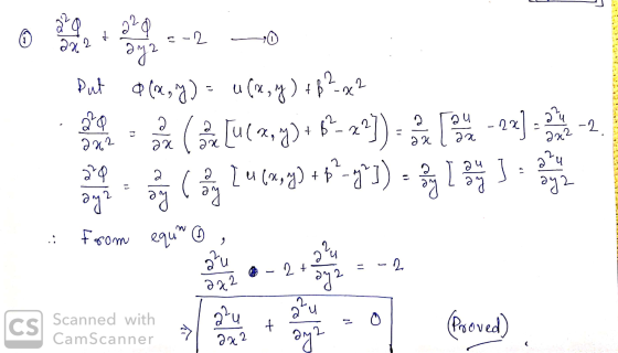 o o 2-2 0 Put a(0, y) = u(x,y) +37-xx? 22 1) to be a lip 2 u 10,7) * #*992) = 1 35 3 be from equm o , = -2 cs comes with lett