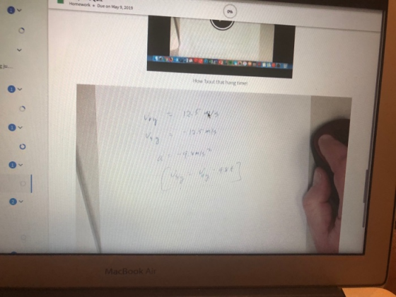 Homework Due on May 9, 2019 0% gju... How bout that hang time MacBoc