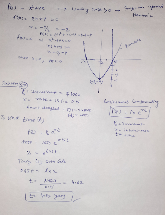 Graph will upward Paruboil fo x²+42 learling were yo fn) - anty zo -/ = -2 TE2) = (212+ 4L-2) = 48 = my 02 +420 X(nty) --Y w