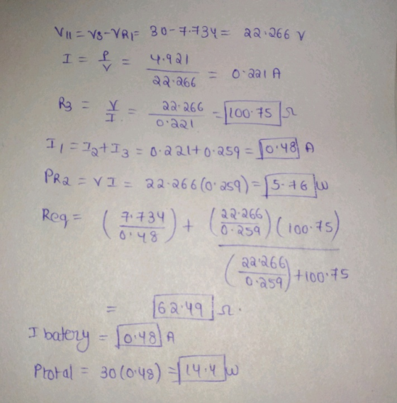 VIL V8-VRF 30-7.734= 22.266 y I = f = 4.921 22.266 = 02RIA Rg = I= chal oazi R3 = 22-266 100.75 2 11=7z+13 = 0.2 2170-259 = 1