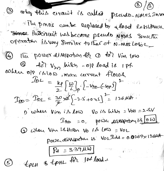 ③ coby this circuit is called pseudo-Names anven - The pmos can be replaced by alood Resistance Since tus ceruit has become p