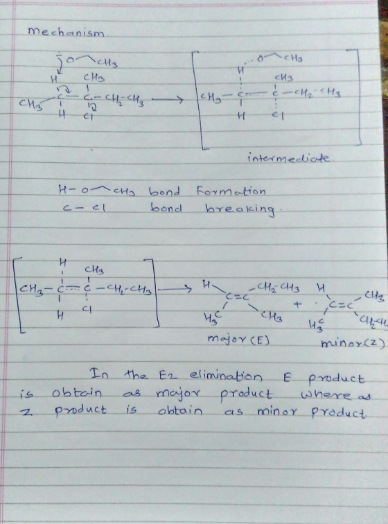 mechanism cHs CHo cH3 1 ccHcHt cHa C CMe 1 H et et intermediote H-O1CHa bond Formation breaking bond cMa CH-C I CHa majorCE)