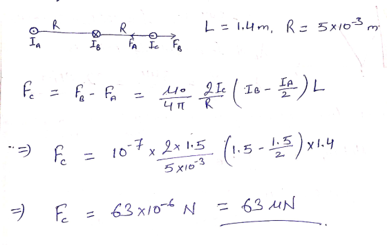 AR BRO L=1,4m, R = 5*10* I FA Ic Fe . LB- 4 T | Fe = fo- Fe = who Le (16- ) 3 Fe = 1047 x 2x1.5 (1.5-4..) x0.4 2 58103 = F =