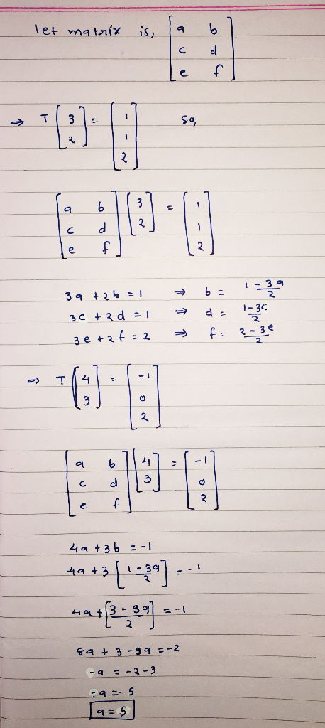 et matnixs Le f so, e. 1- 3C 2 3 e 2. 冫 -| 0 1a +3 1-3 A 3-39 -2