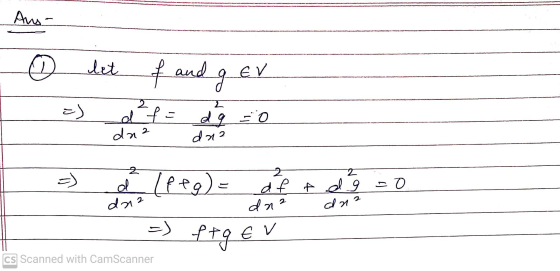 ☺ let f and g EV =) df. dna d 9 = 0 dne 2 2 =) ď leeg) = log) o 2 df f d dn² an dne =) erg EV CS Scanned with CamScanner