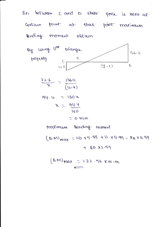 between C and D çhar fosu is Benci 81 36.4 23.6_ 26 u (4-х) noximum Bunn moment B MM)