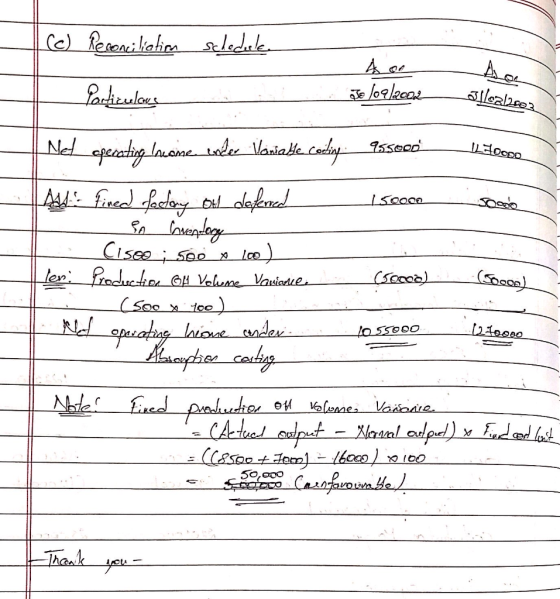 Illeal202 IL 0000 (c) Reconciliation schedule A on Particularme n te doplacere Net operating Income, toneder Variable. Coding