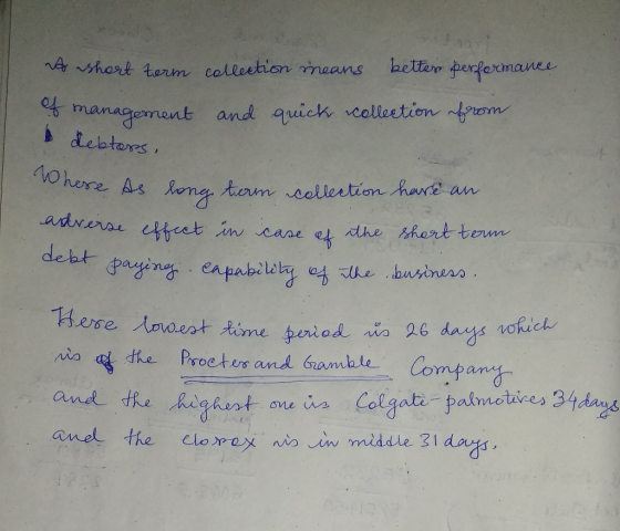 no short term collection means better performance and quick collection from o management debtors. Where As long term collect