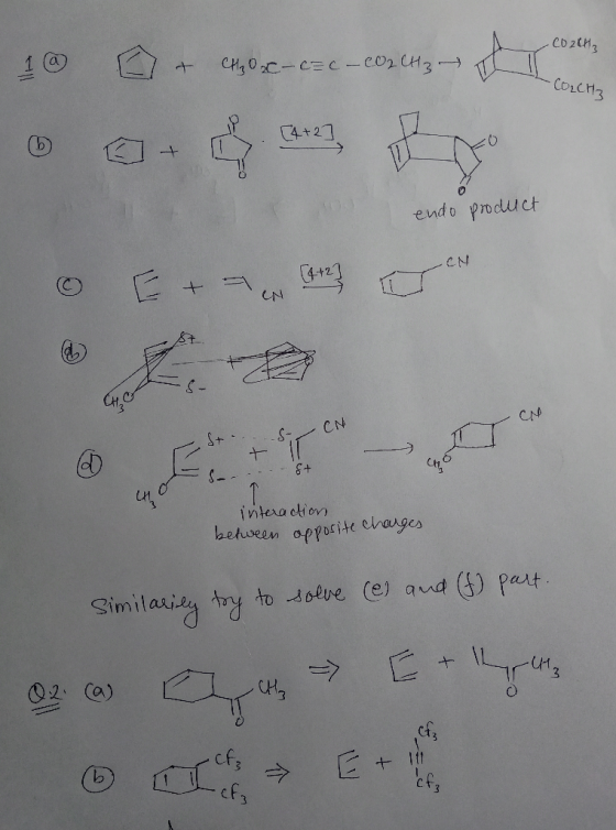 s® 40c-cc-con- sheron -COLCH endo product . E + = Nam TN + - ---- interaction between opposite charges Similarily toy to solv