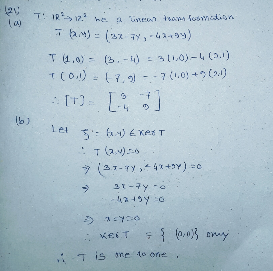 T. : 1R2ラ1R2 be a lineare 0) lo ) ヲ .