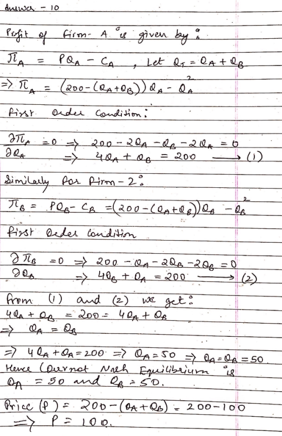 dwa 10 fit of irm A given by Let a=QA +e CA 2 RDo-(eat0 - 0A fisr nder Condiion. 20Ae2 = 200 Por Pirm- 2 Simlasy 2 Pist eder