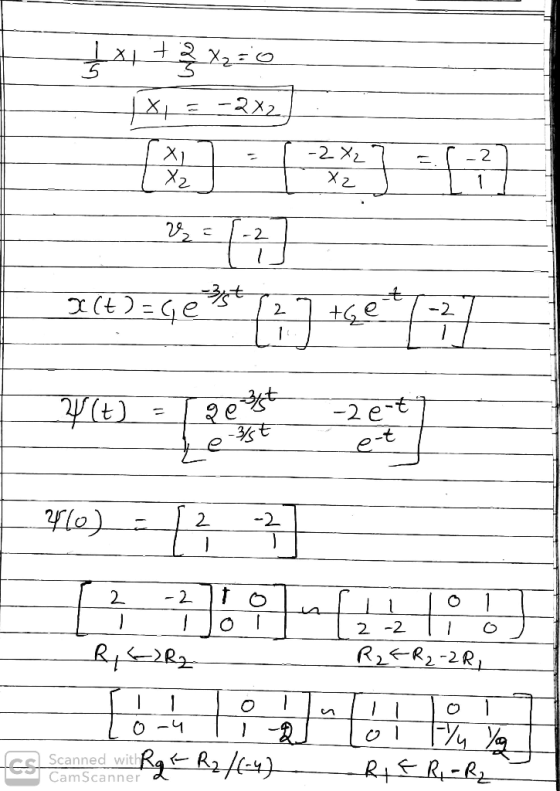 1 x1 + x2 = 0 x = -2x2 % = 1-2 3 (t)=4e**747 +ge 77 ett - Le 410) = { 2 - 2 2 -2 11 0 R, C-2R2 - R2ER2-2R, Illo Intii Jo ī T