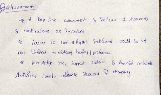 br QA sseument * A bare line auumemant El Reviews of diagnosis & medications are important A Areas to confides for the indivi