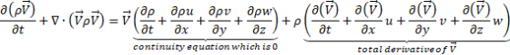 dz continuity equation which is 0 total derivativeof