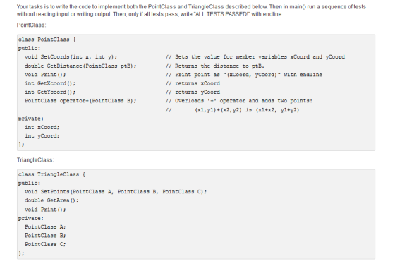 Your tasks is to write the code to implement both