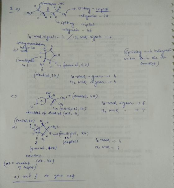 multiples, i spliting - triplet A 3 integration - 6# splitting - triplet integration - 4H 4m R signals - 3 /13, NR-nignets -
