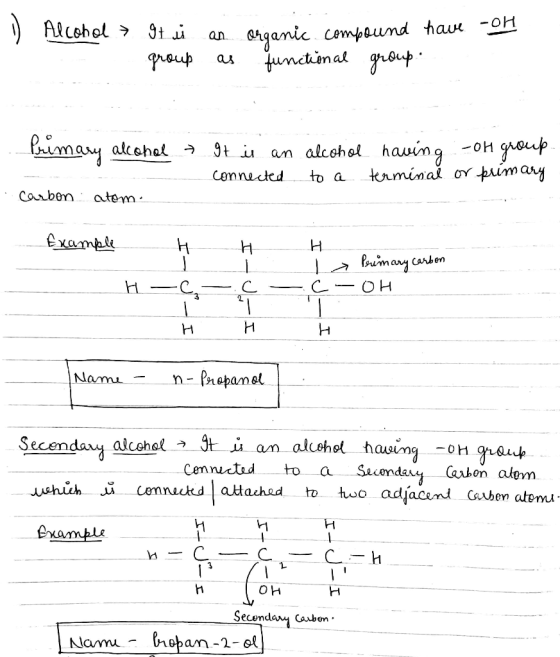 Alcohol > 9t i Organic compound have -oH an juncimal group p: qroup as -oH group terminal or primary Pimay atohel → 9t in an