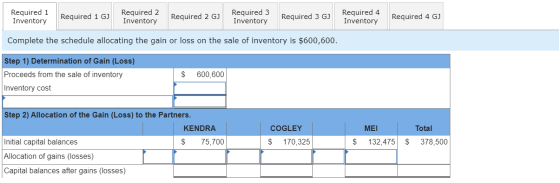 Required 1 Inventory Required 1 G Required 2 Inventory Required 2 G Required 3 Inventory Required 3 GJ Required 4 Inventory R