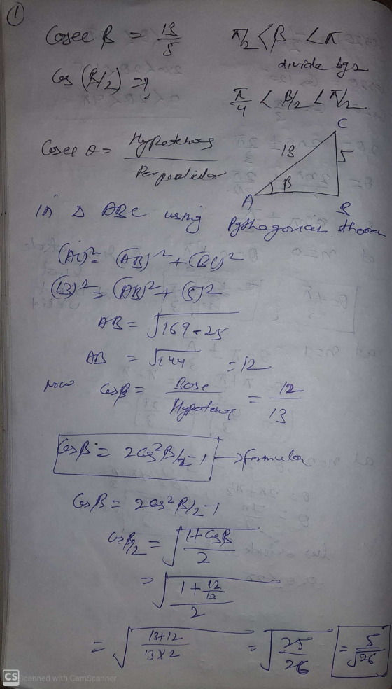 Cosee f = 3 Gs (8/2) A2<ß La divide bys C 7 4 ₂ 2 2 Hy petching Perpoolatos KS Cosee os -13 A R in s ARC using Pythagonan tho