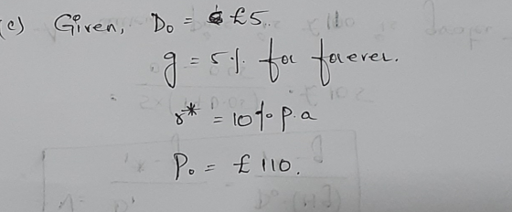 e Giren, toerer. Do = $25... lo. g = st. for forever * = 10top.a Po= £110,