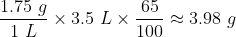 65 g×3.5L×-~3.98 q 1 L