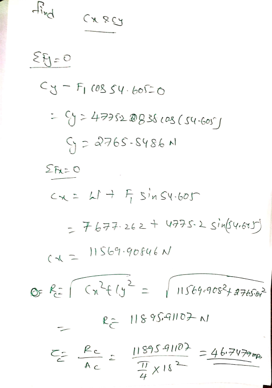 find Crecy {g=0 Cy-Fi cos s4.60550 y = 477528 38 09 (54-605) 2765-5486 A1 0=43 Cx- Wt isin 54.605 7 677.26 62 + 4775.2 si sin